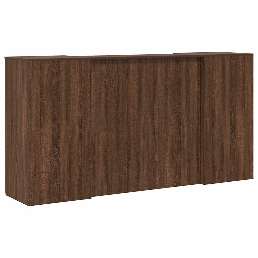 vidaXL Reception Desk Brown Oak 200x50x103.5 cm Engineered Wood