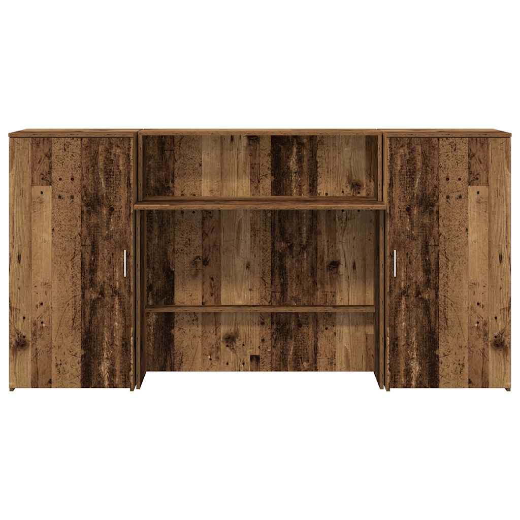 vidaXL Reception Desk Old Wood 200x50x103.5 cm Engineered Wood