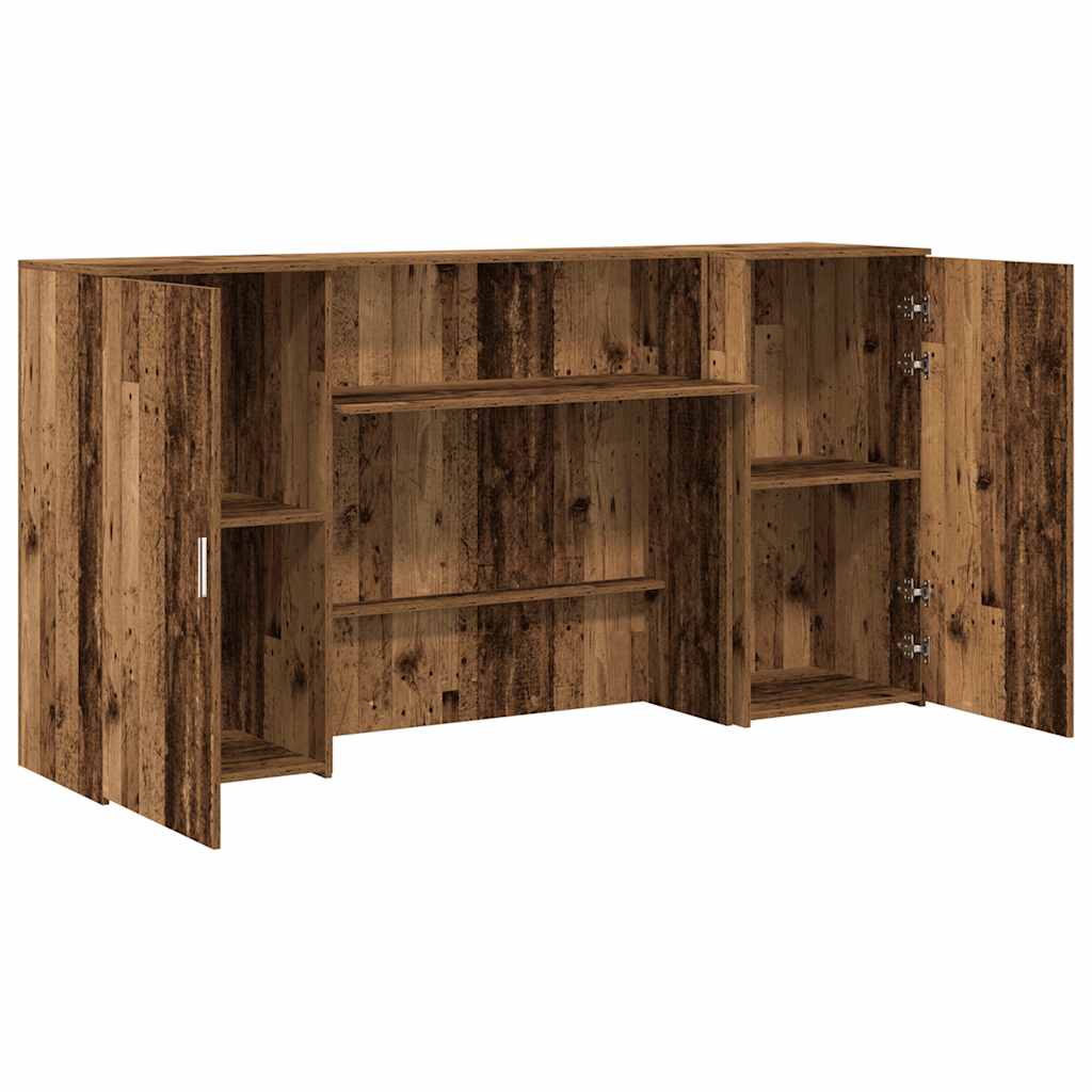 vidaXL Reception Desk Old Wood 200x50x103.5 cm Engineered Wood