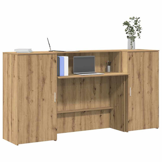 vidaXL Reception Desk Artisan Oak 200x50x103.5 cm Engineered Wood