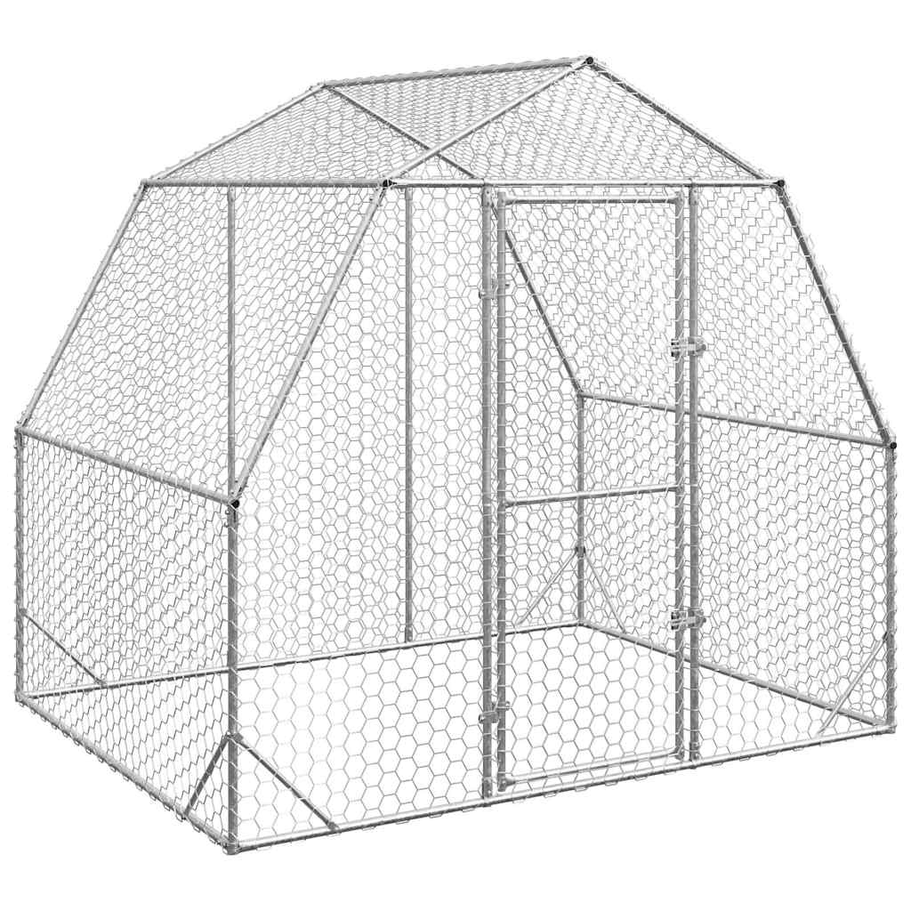 vidaXL Chicken Run 2.5x2x2.25 m Galvanised Steel