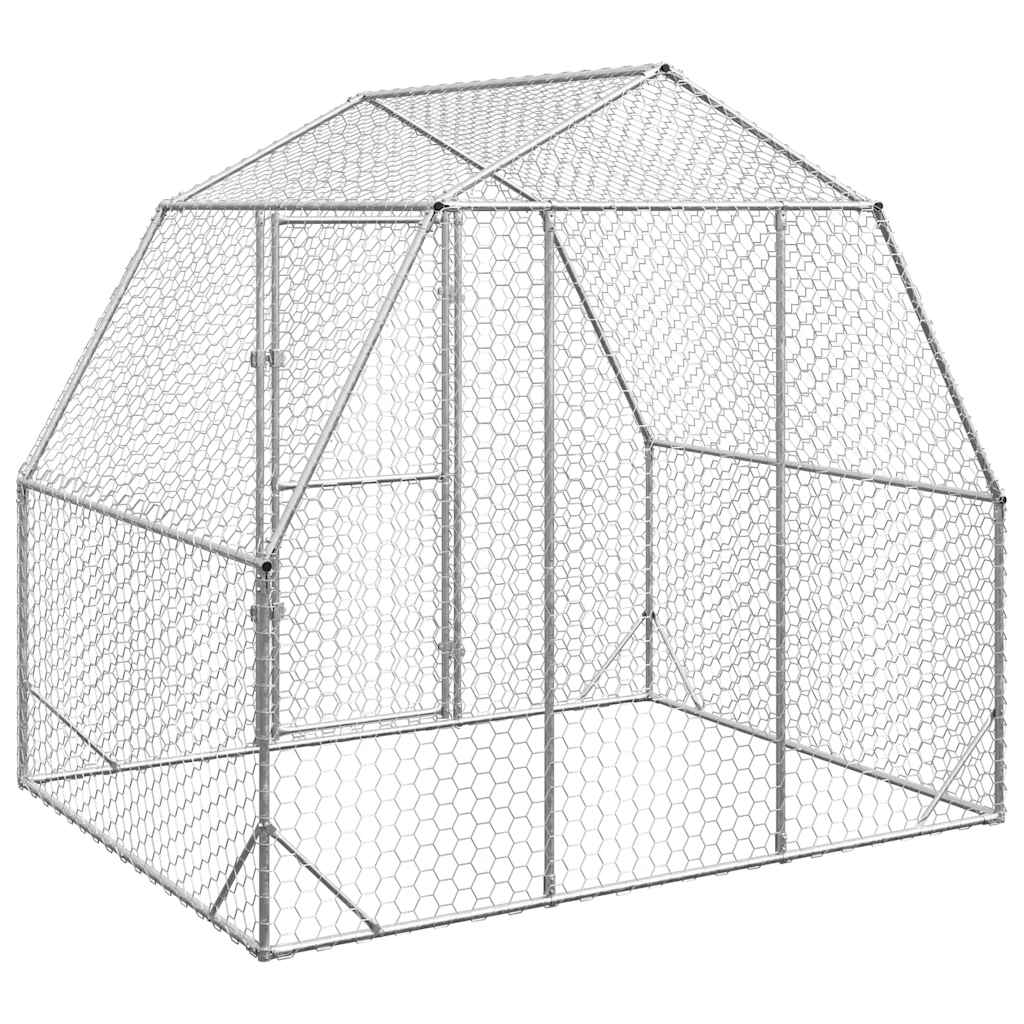 vidaXL Chicken Run 2.5x2x2.25 m Galvanised Steel