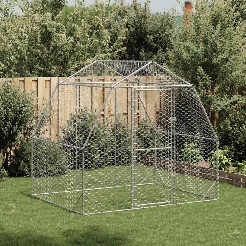 vidaXL Chicken Run 2.5x2x2.25 m Galvanised Steel