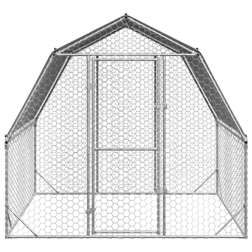 vidaXL Chicken Run with Roof 2.5x2x2.25 m Galvanised Steel