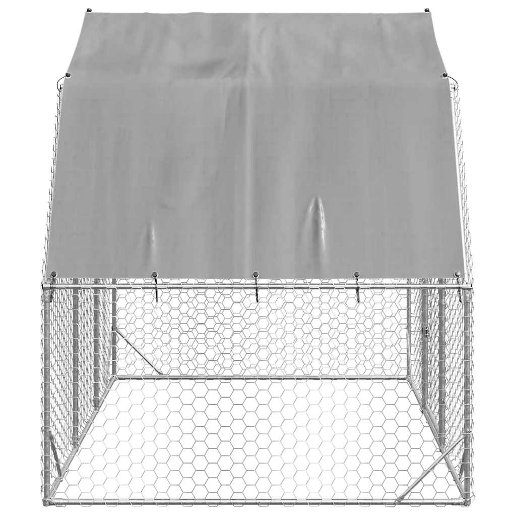 vidaXL Chicken Run with Roof 2.5x2x2.25 m Galvanised Steel