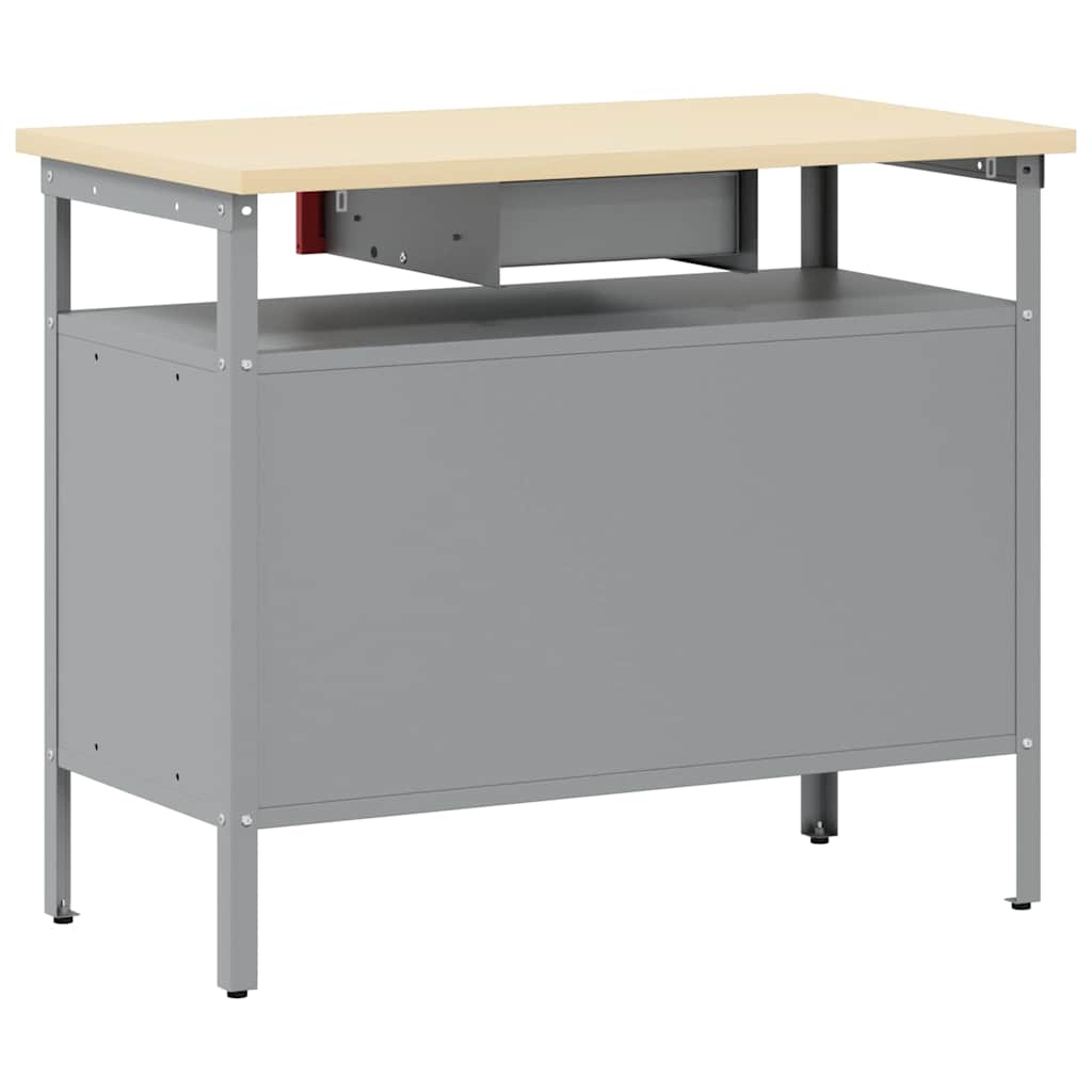 Work Bench with Drawer with Shelf Red and Grey 100 x 55 x 85 cm