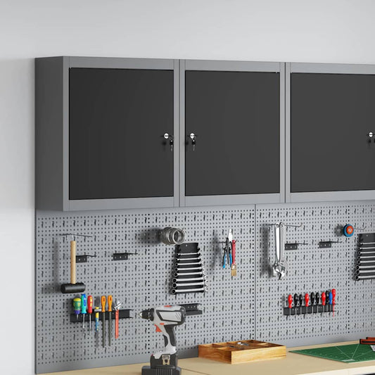 Tool Cabinet with Shelf Black and Grey 50 x 20 x 55 cm Steel