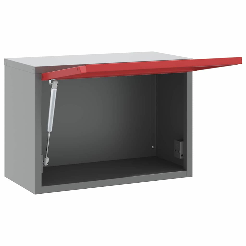 Tool Cabinet with Storage Red and Grey 50 x 25 x 35 cm