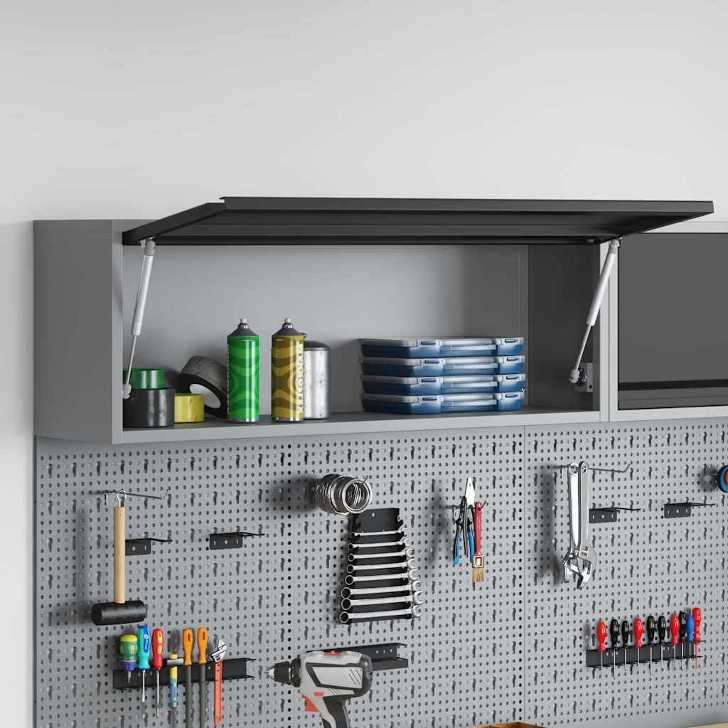Tool Cabinet with Storage Black and Grey 100 x 25 x 35 cm