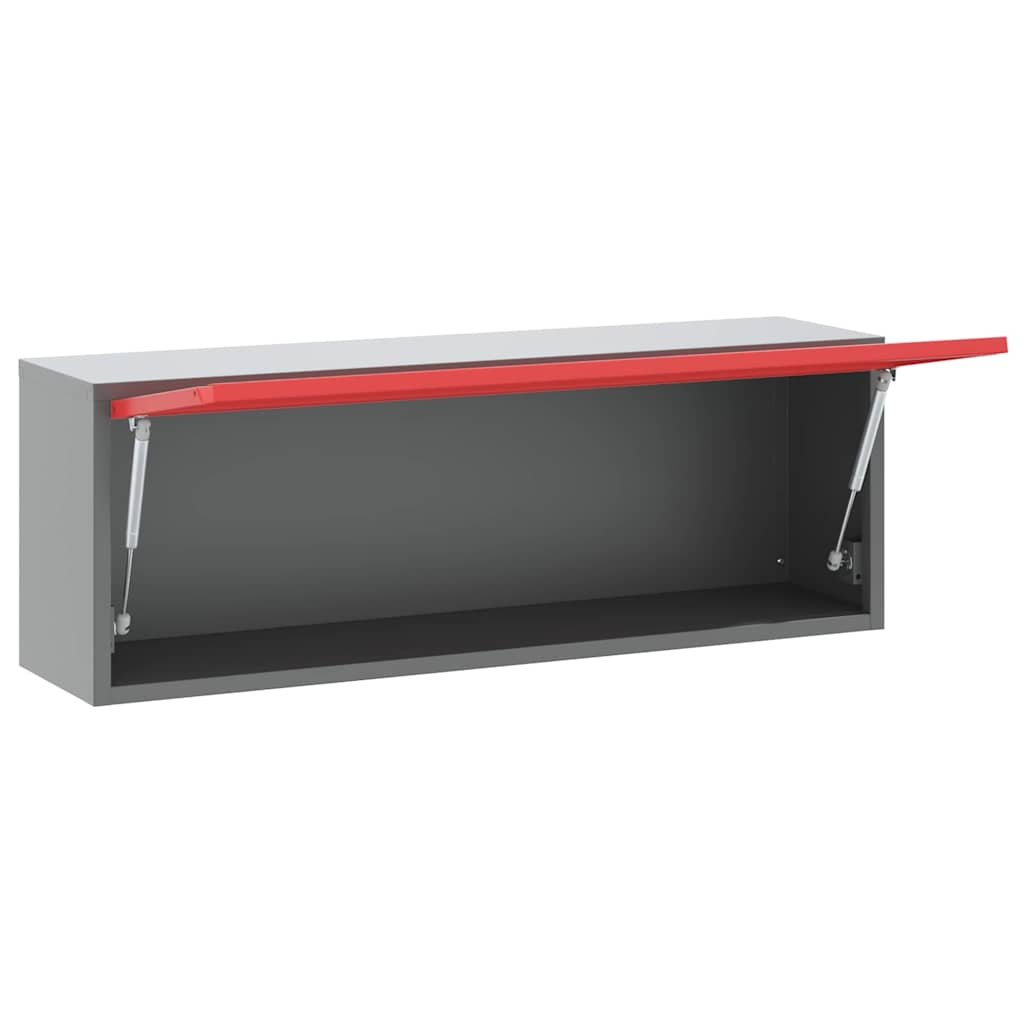 Tool Cabinet with Storage Red and Grey 100 x 25 x 35 cm