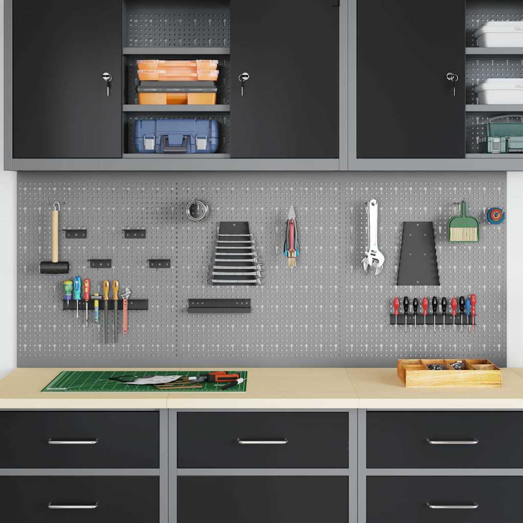 Tool Wall Panel 3 pcs Grey 150 x 1 x 60 cm Steel
