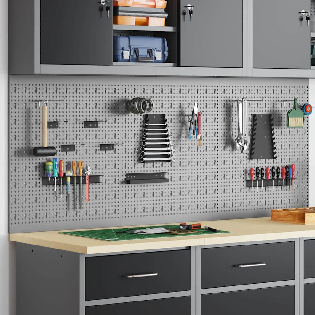Tool Wall Panel 3 pcs Grey 150 x 1 x 60 cm Steel