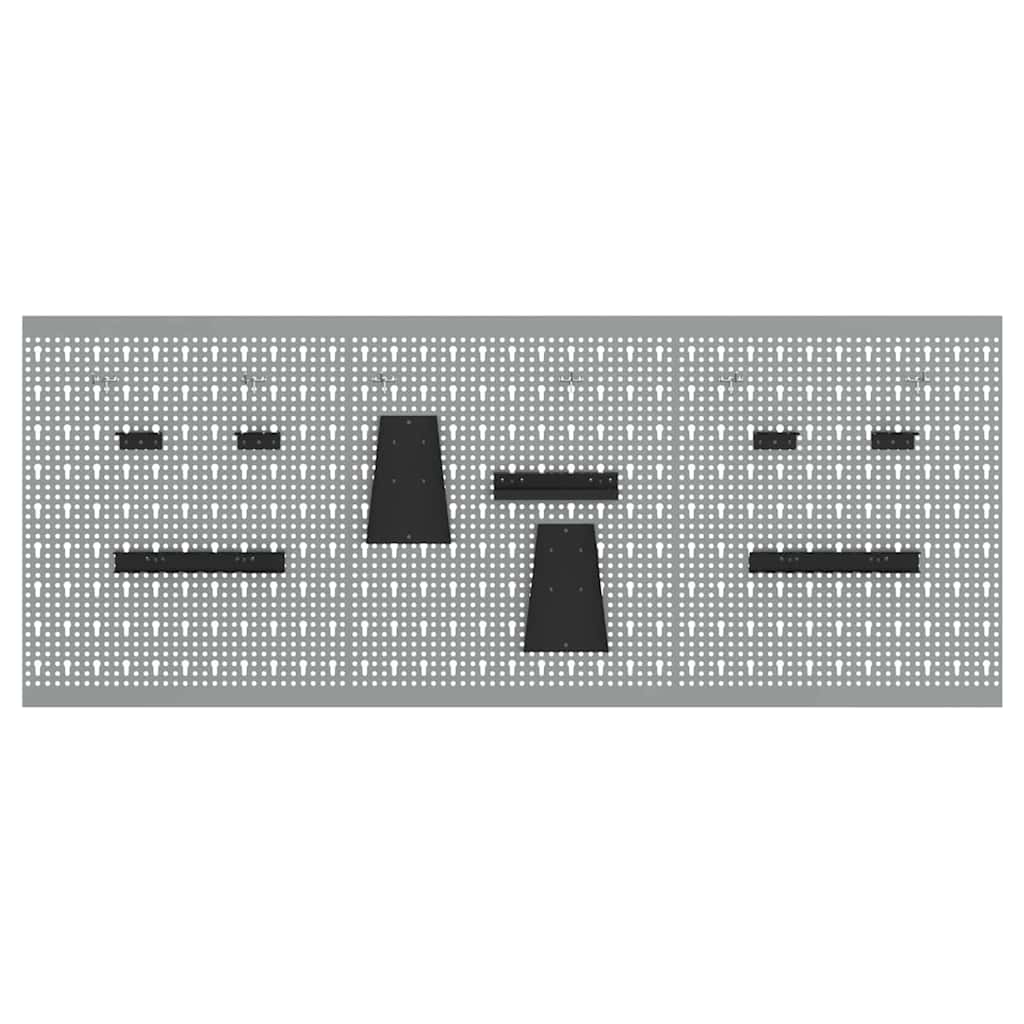 Tool Wall Panel 3 pcs Grey 150 x 1 x 60 cm Steel