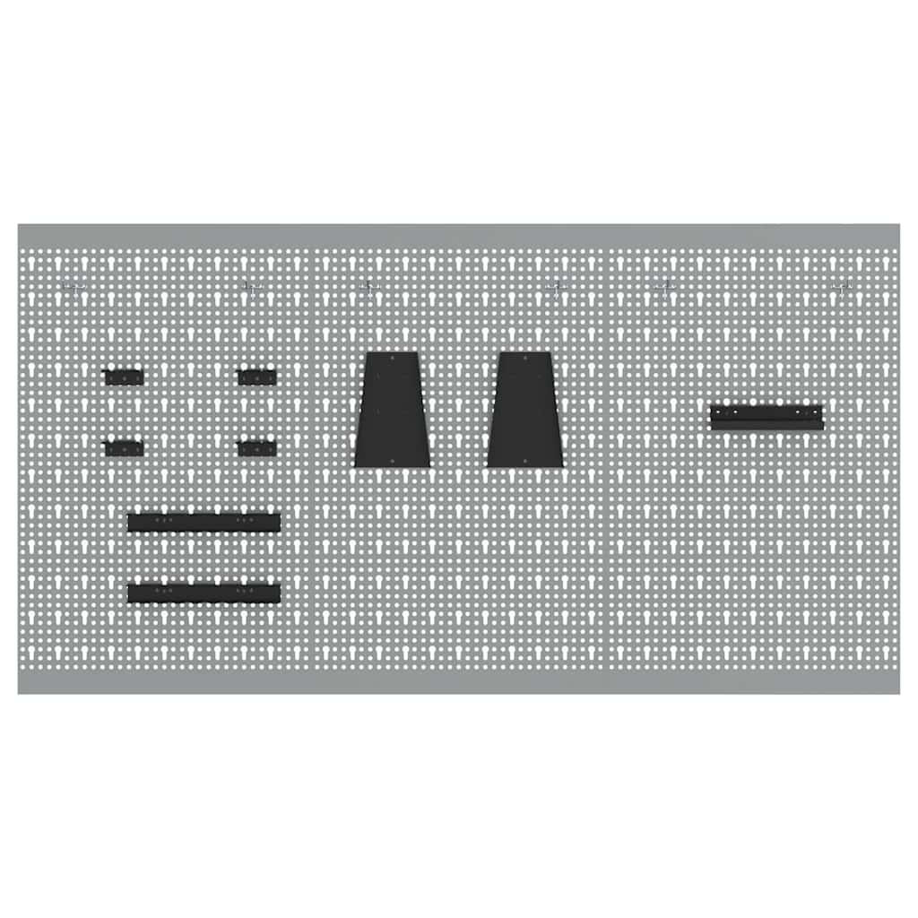 Tool Wall Panel 3 pcs Grey 150 x 1 x 80 cm Steel