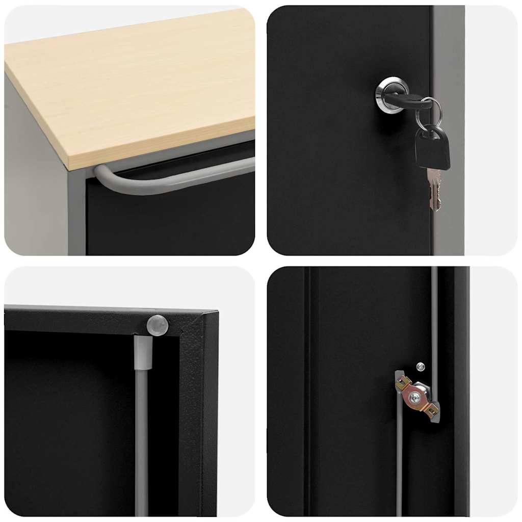 Workshop Bench with Shelf Black and Grey 75 x 45 x 85 cm