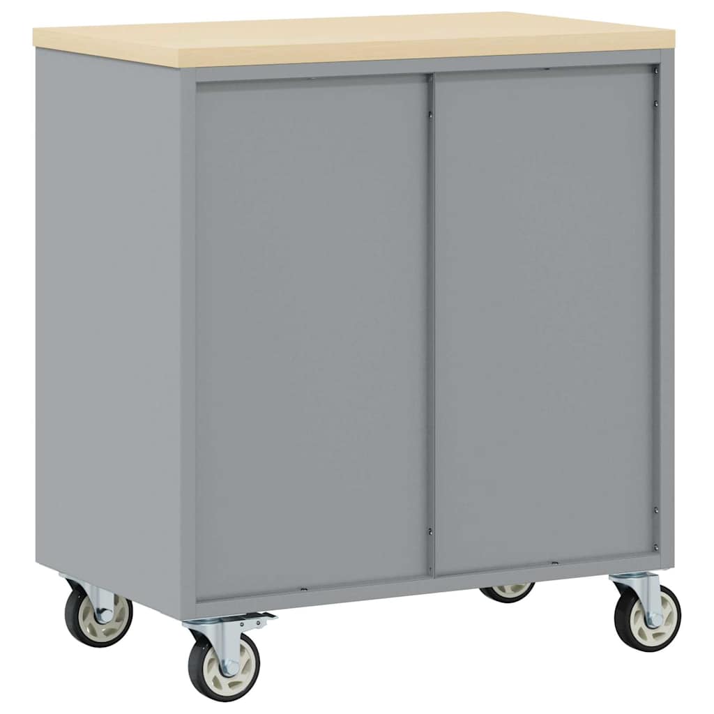 Workshop Bench with Shelf Black and Grey 75 x 45 x 85 cm