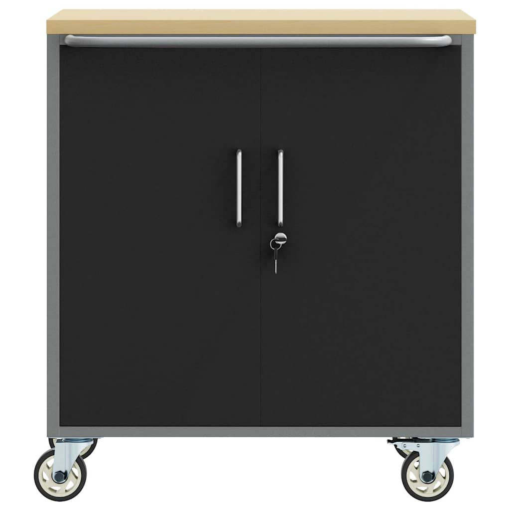 Workshop Bench with Shelf Black and Grey 75 x 45 x 85 cm