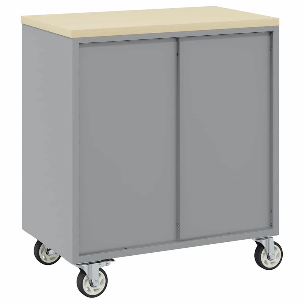 Workshop Bench with Drawer Black and Grey 75 x 45 x 85 cm