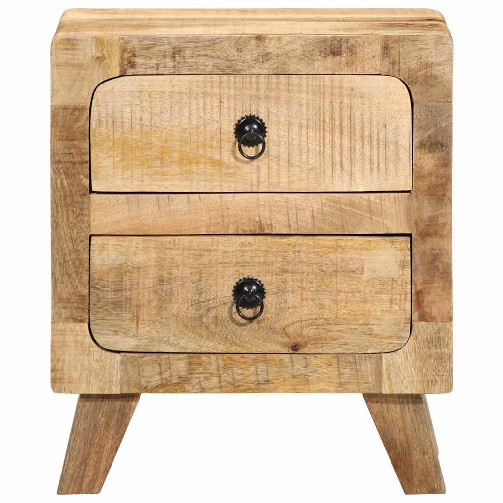 vidaXL Bedside Cabinet 2 pcs 40x32x46 cm Solid Wood Rough Mango