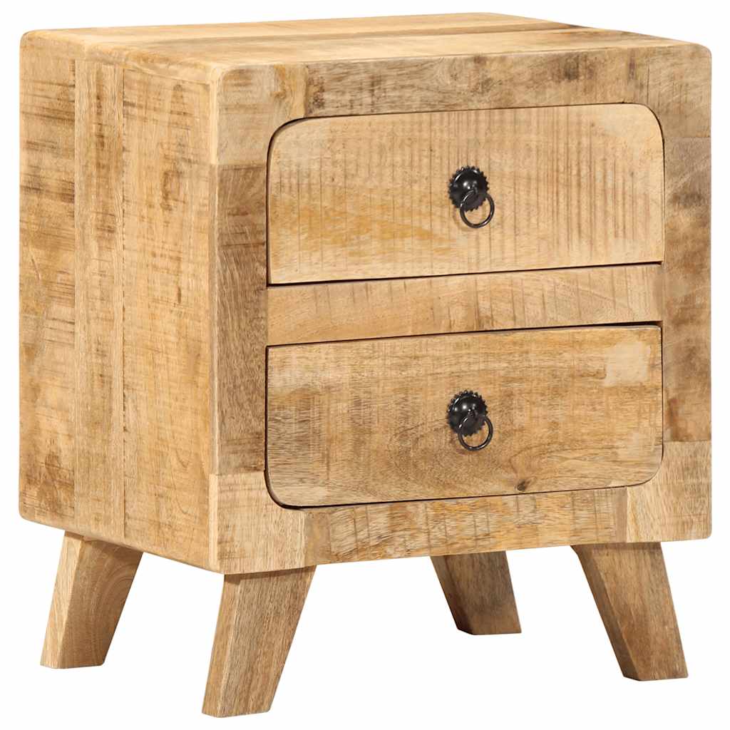 Bedside Cabinet 2 pcs 40x32x46 cm Solid Wood Rough Mango