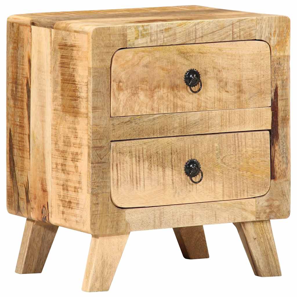 Bedside Cabinet 2 pcs 40x32x46 cm Solid Wood Rough Mango