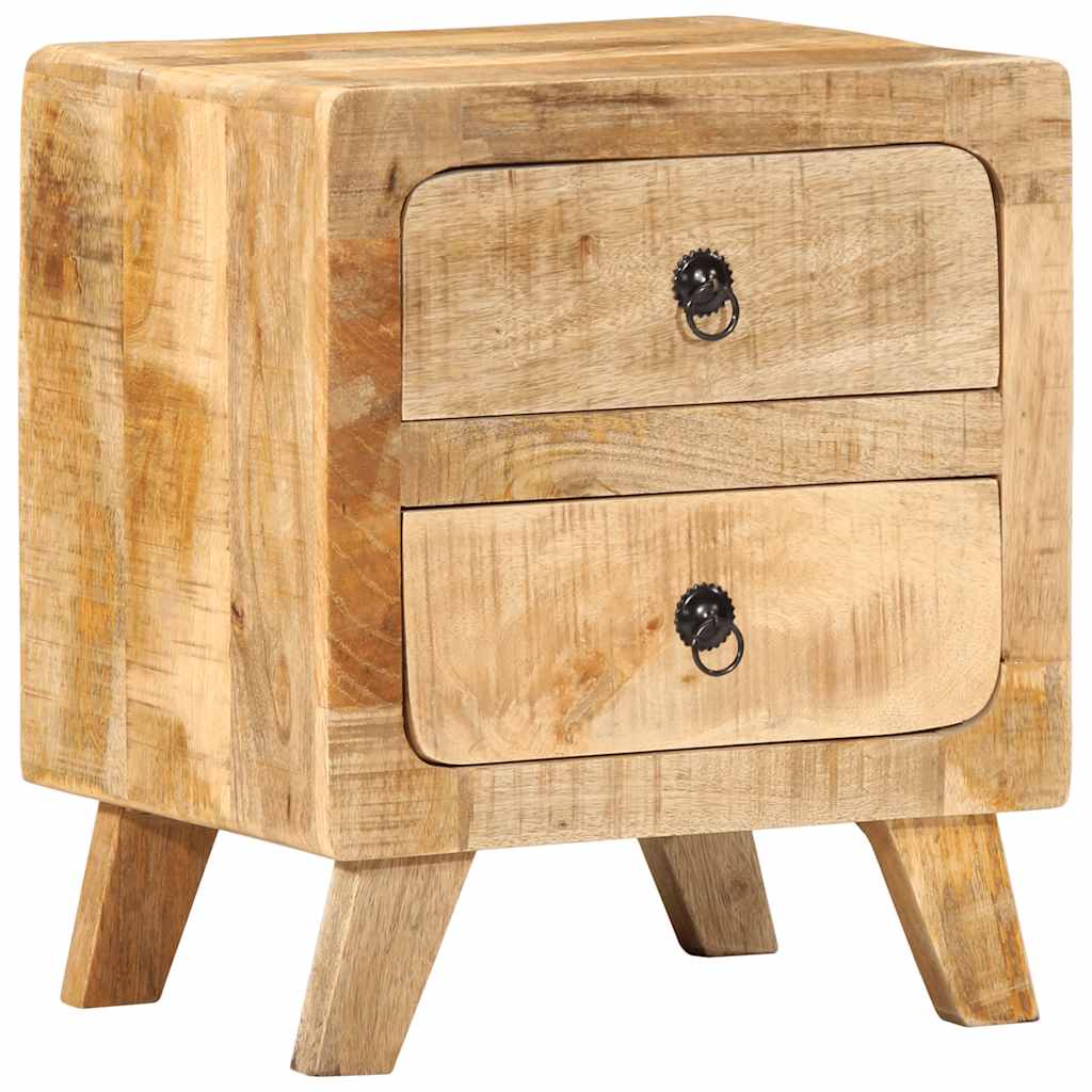 Bedside Cabinet 2 pcs 40x32x46 cm Solid Wood Rough Mango