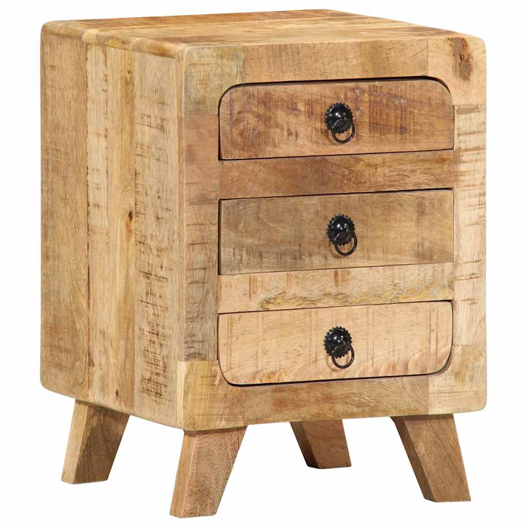 vidaXL Bedside Cabinet 37x32x50 cm Solid Wood Rough Mango