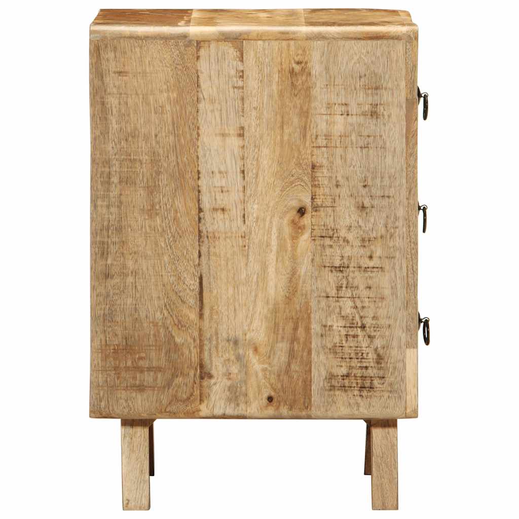 vidaXL Bedside Cabinet 37x32x50 cm Solid Wood Rough Mango