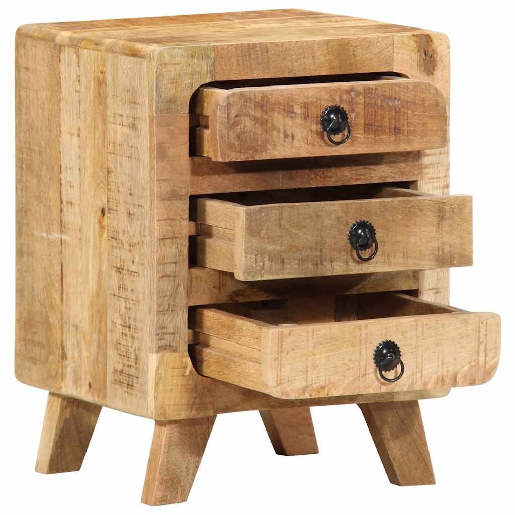 vidaXL Bedside Cabinet 37x32x50 cm Solid Wood Rough Mango