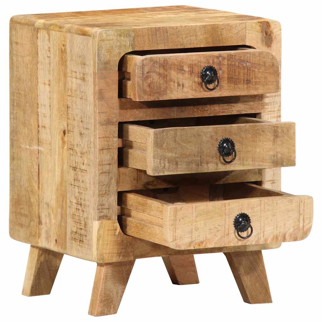 vidaXL Bedside Cabinet 2 pcs 37x32x50 cm Solid Wood Rough Mango