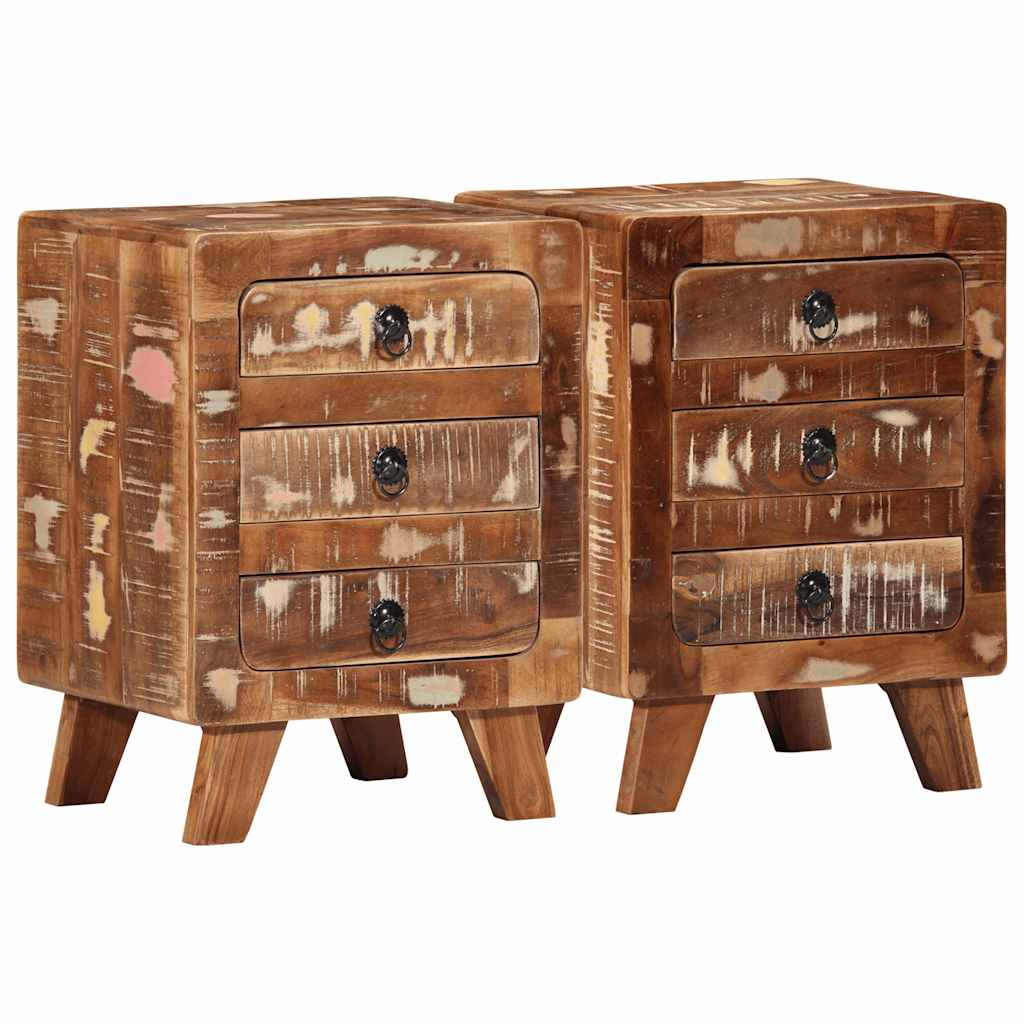 vidaXL Bedside Cabinet 2 pcs 37x32x50 cm Solid Wood Reclaimed