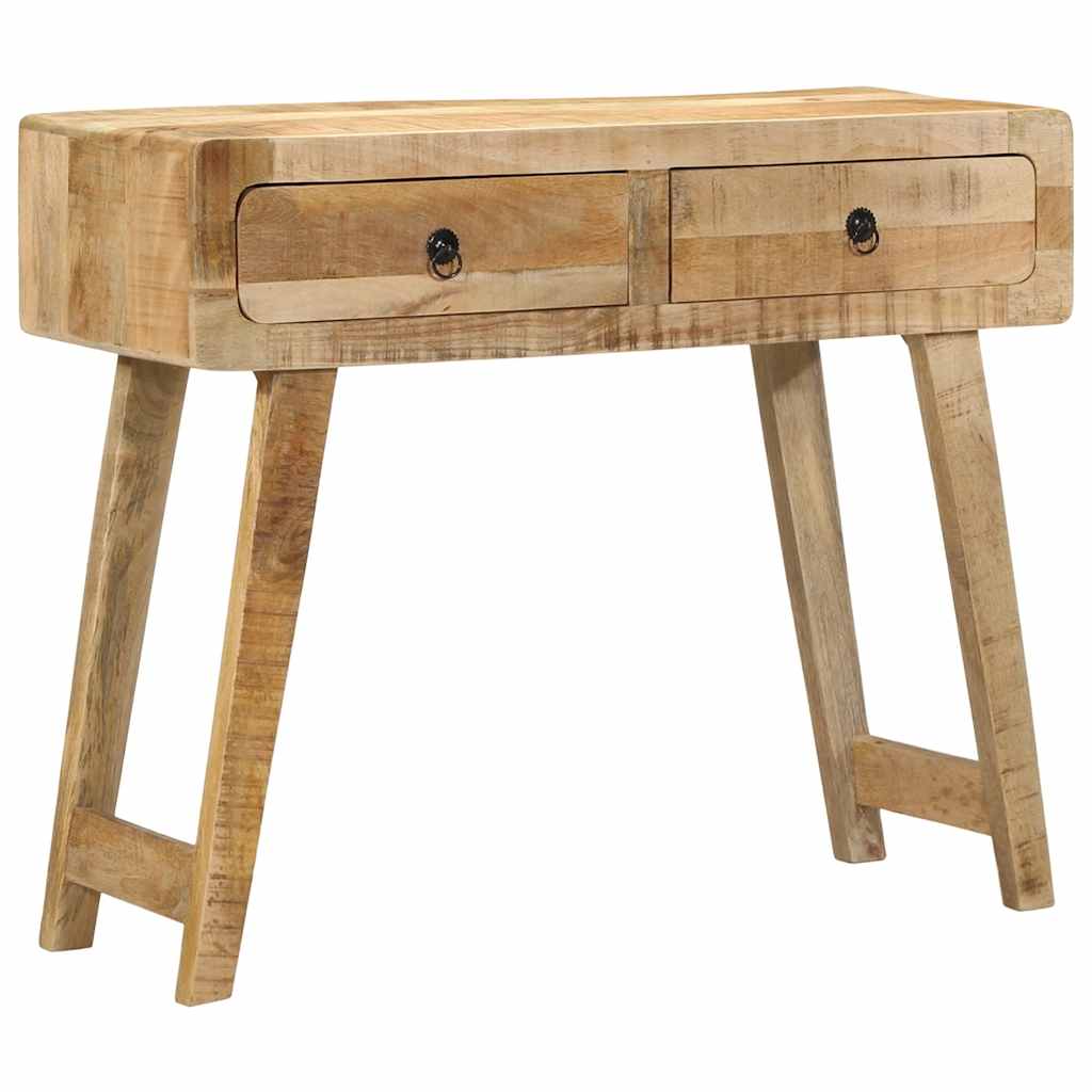 vidaXL Console Table 90x32x75 cm Solid Wood Rough Mango