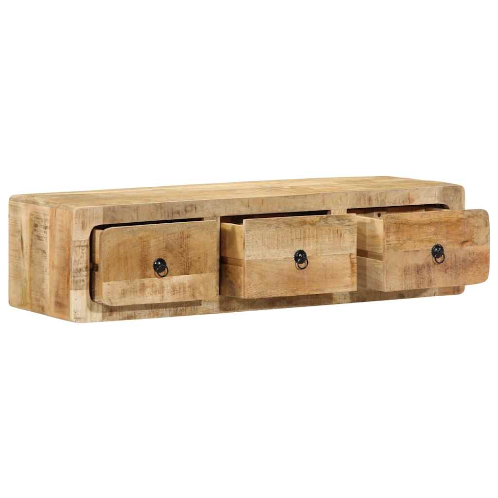 Wall-mounted TV Cabinet 100x32x25 cm Solid Wood Rough Mango