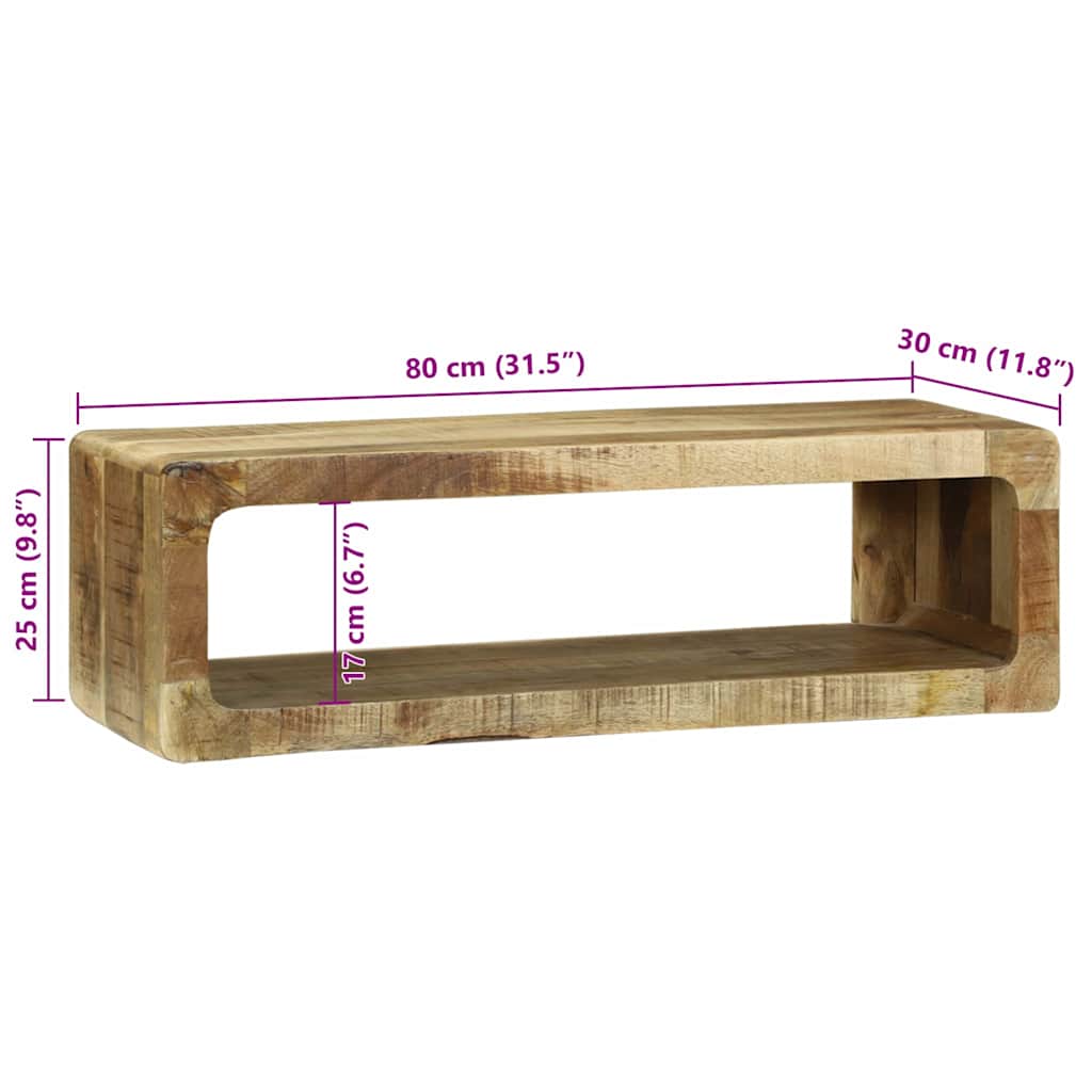 TV Cabinet with Shelf Brown 80 x 30 x 25 cm Solid Mango wood