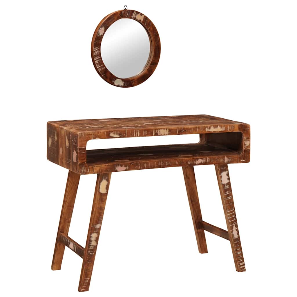 Dressing Table Brown 90 x 76 x 45 cm Solid Reclaim Wood