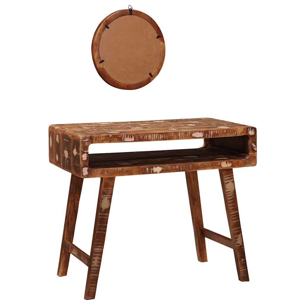 Dressing Table Brown 90 x 76 x 45 cm Solid Reclaim Wood