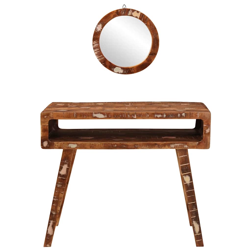 Dressing Table Brown 90 x 76 x 45 cm Solid Reclaim Wood