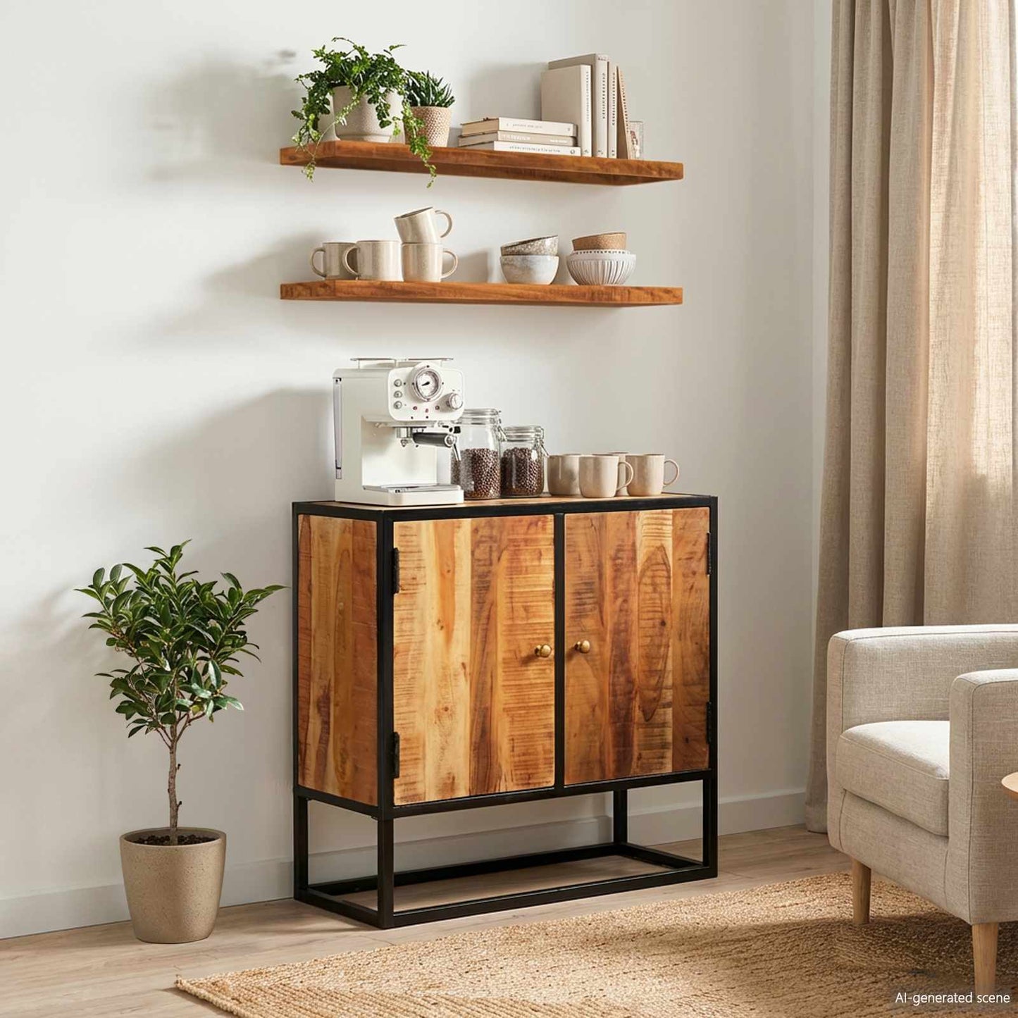 TV Cabinet Natural 110 x 30 x 44 cm Solid Acacia Wood