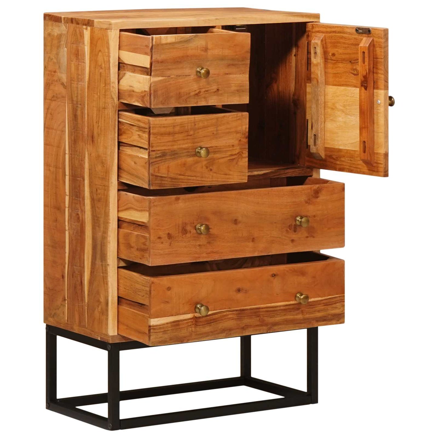 Chest of Drawer Natural 55 x 30 x 90 cm Solid Acacia Wood