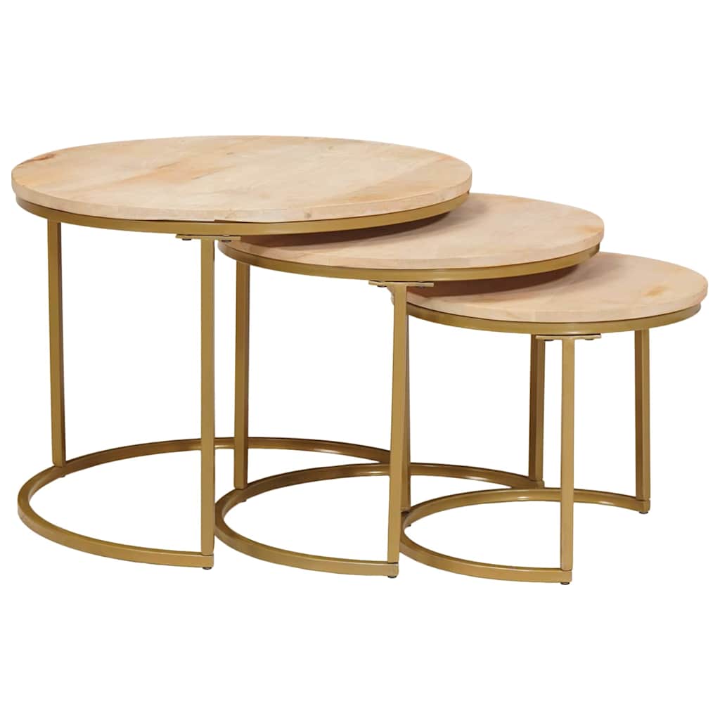 Nesting Coffee Tables 3 pcs Brown 60 x 60 x 45 cm