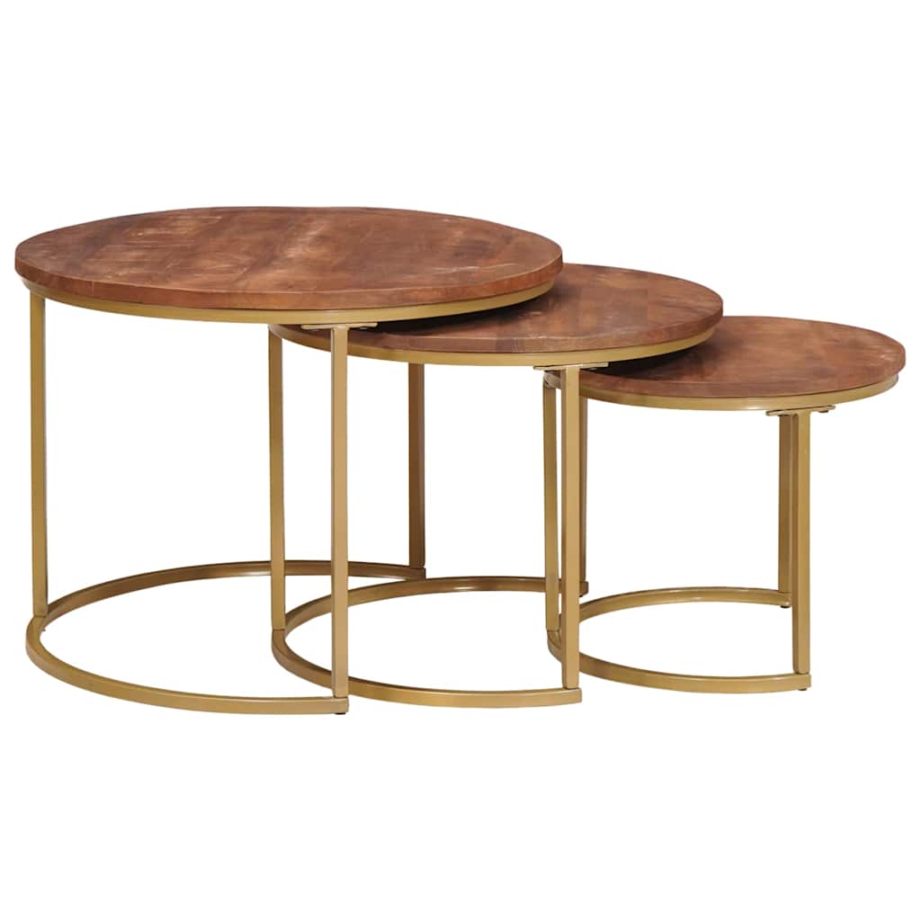 Nesting Coffee Tables 3 pcs Honey Brown 60 x 60 x 45 cm