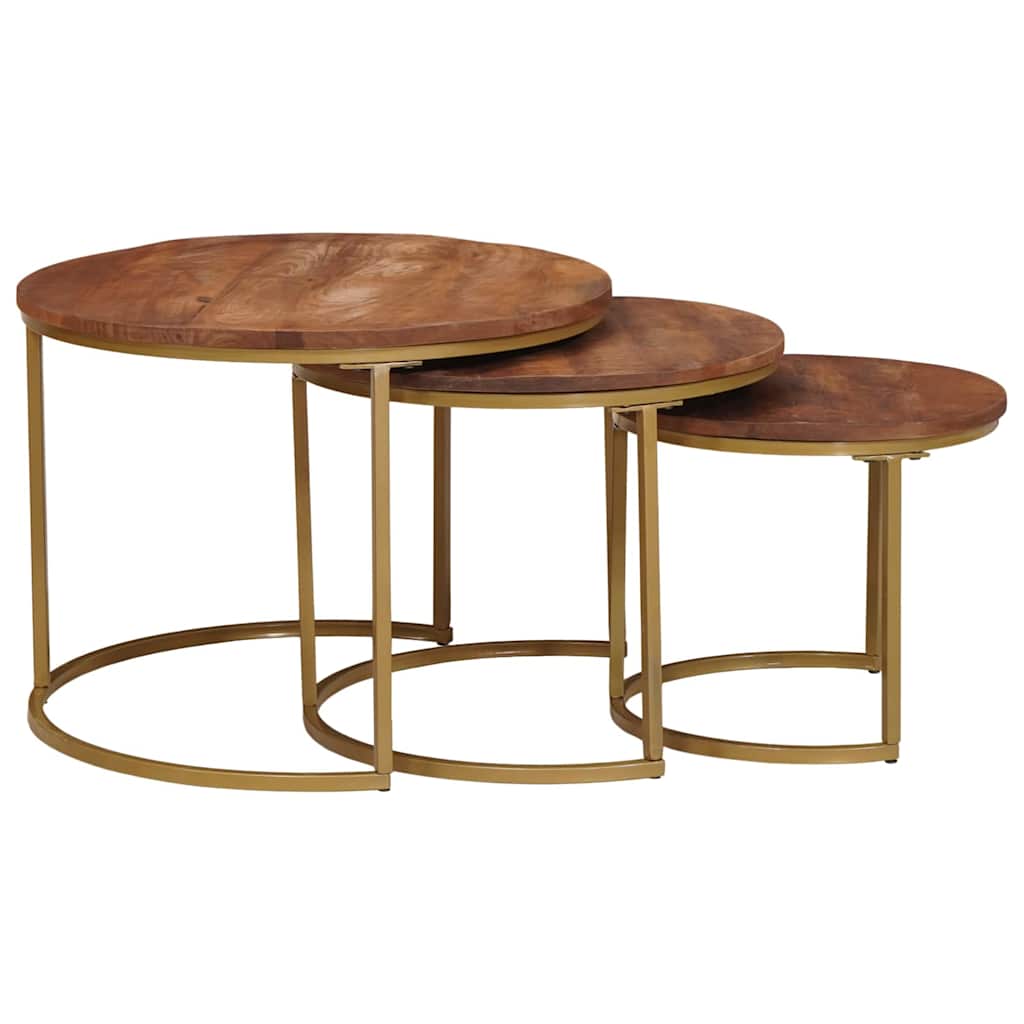 Nesting Coffee Tables 3 pcs Honey Brown 60 x 60 x 45 cm