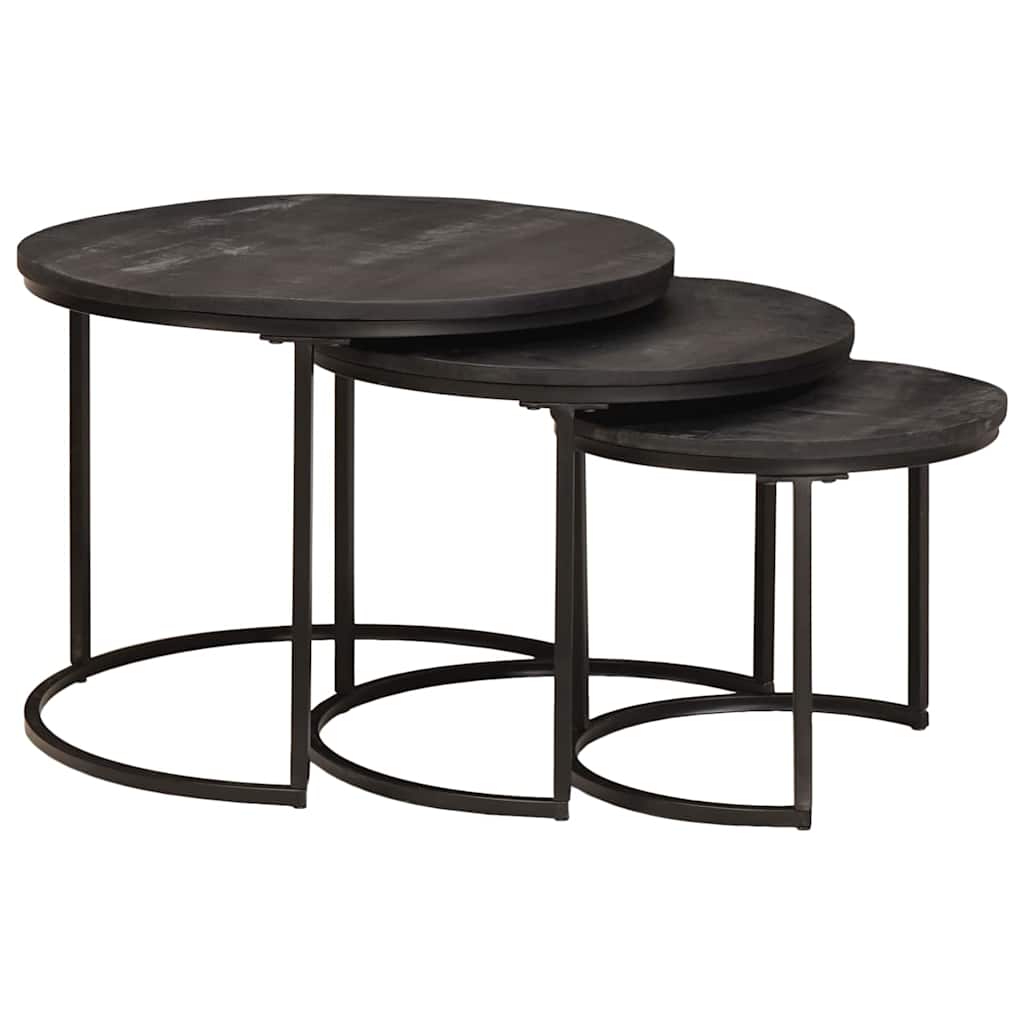 Nesting Coffee Tables 3 pcs Black 54 x 54 x 40 cm