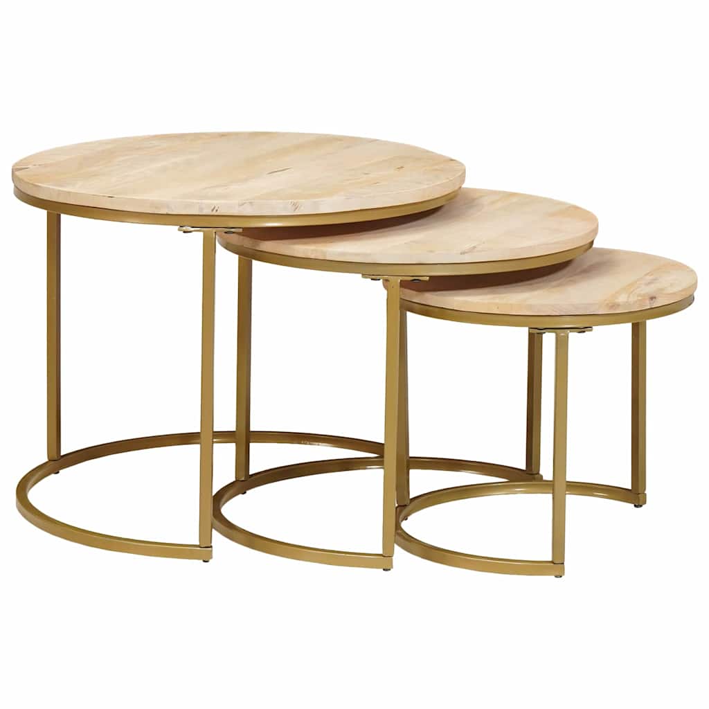 Nesting Coffee Tables 3 pcs Brown 54 x 54 x 40 cm