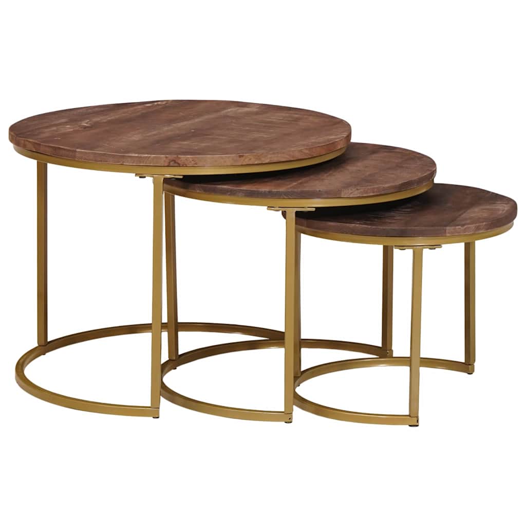 Nesting Coffee Tables 3 pcs Dark Brown 54 x 54 x 40 cm