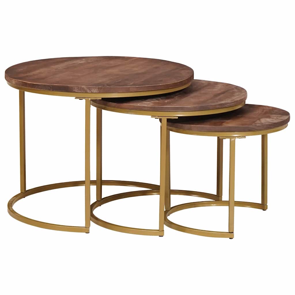Nesting Coffee Tables 3 pcs Dark Brown 54 x 54 x 40 cm