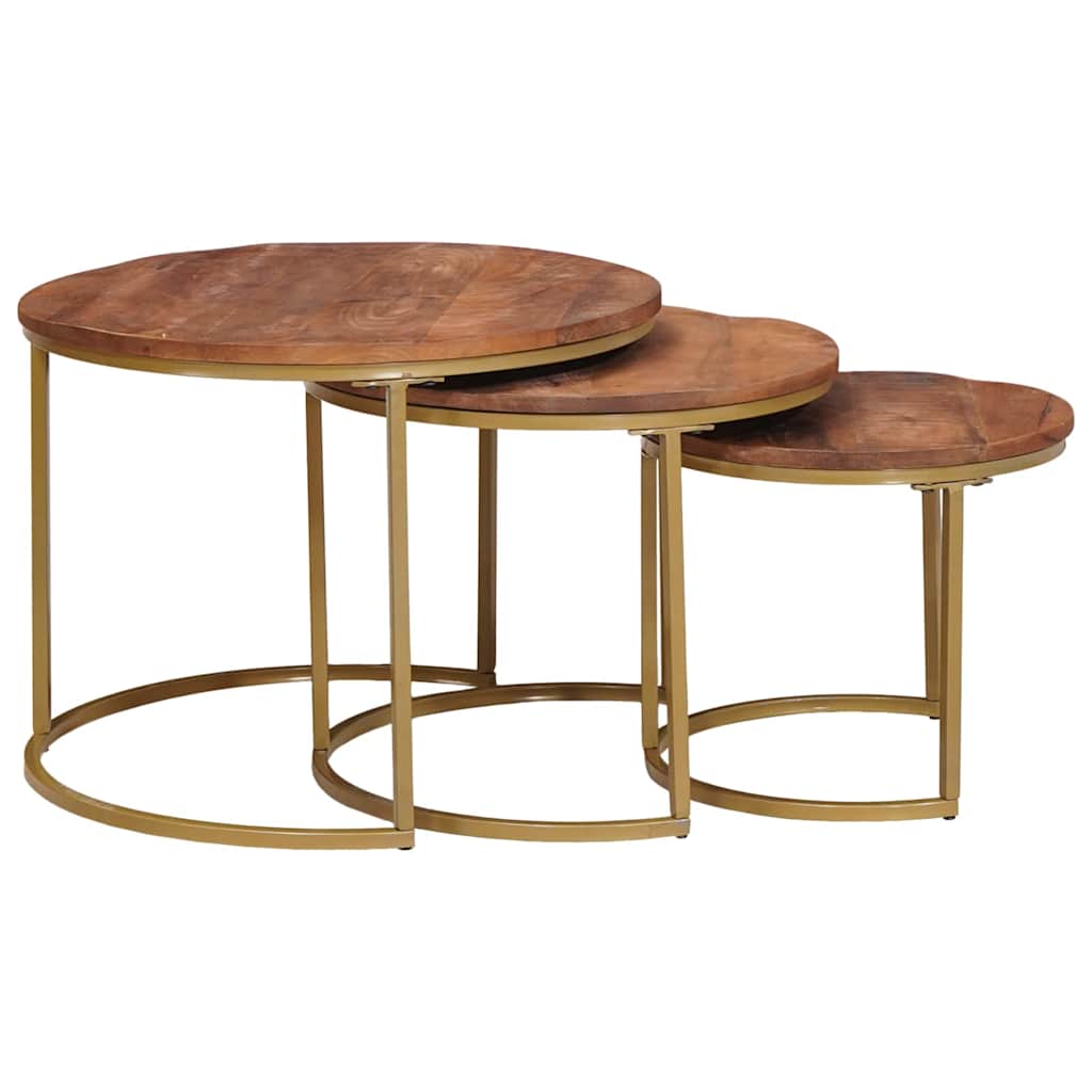 Nesting Coffee Tables 3 pcs Honey Brown 54 x 54 x 40 cm