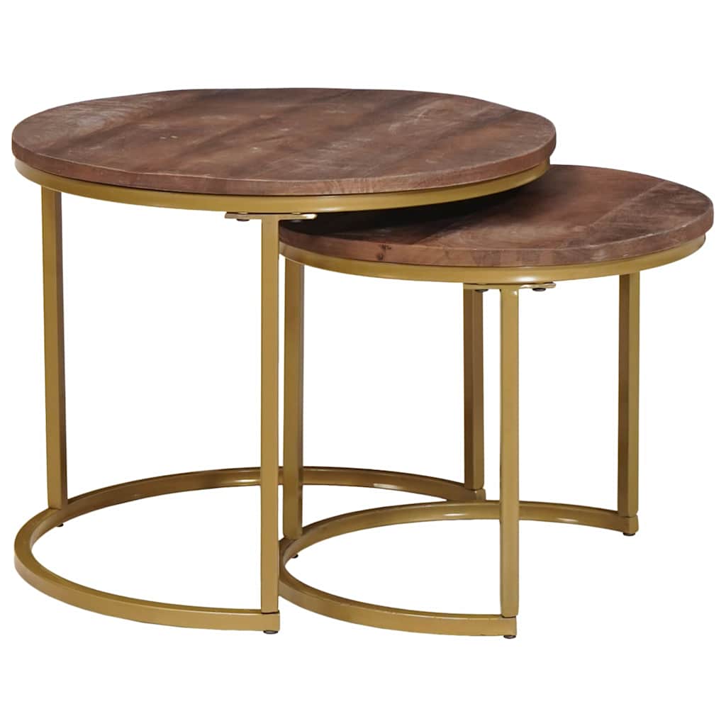 Nesting Coffee Tables 2 pcs Dark Brown 50 x 50 x 40 cm