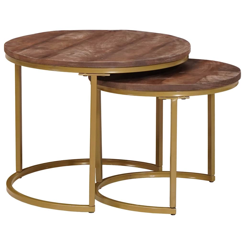 Nesting Coffee Tables 2 pcs Dark Brown 50 x 50 x 40 cm