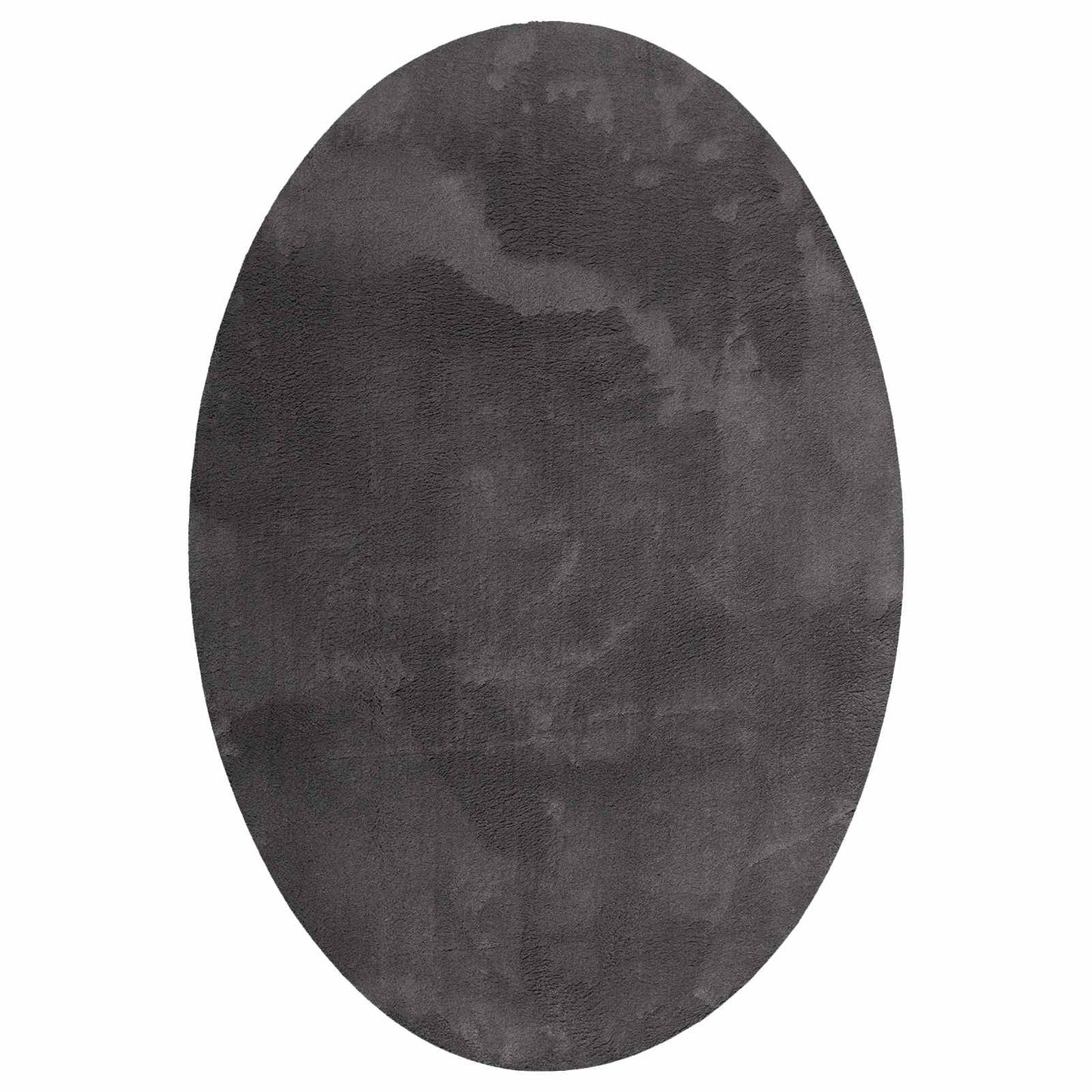 Area Rugs Oval HUARTE Anthracite 160 x 230 cm 100% Polyester